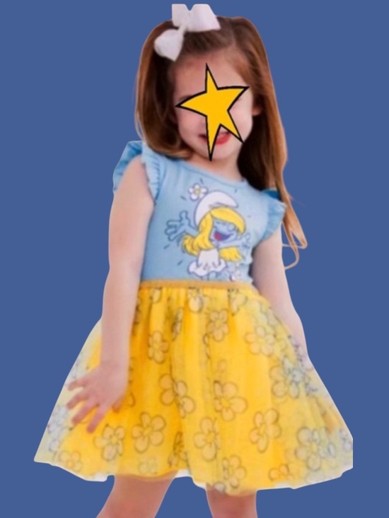 The Smurfs Other - 💛SMURFS Blue and Yellow Smurfette Dress - Sz 3T